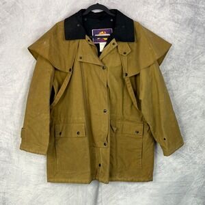 Vintage Australian Outfitters Mens sz M Cotton Oilskin Duster Coat USA cowboy